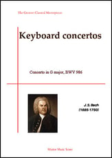 Concerto in G major, BWV 986 piano sheet music cover